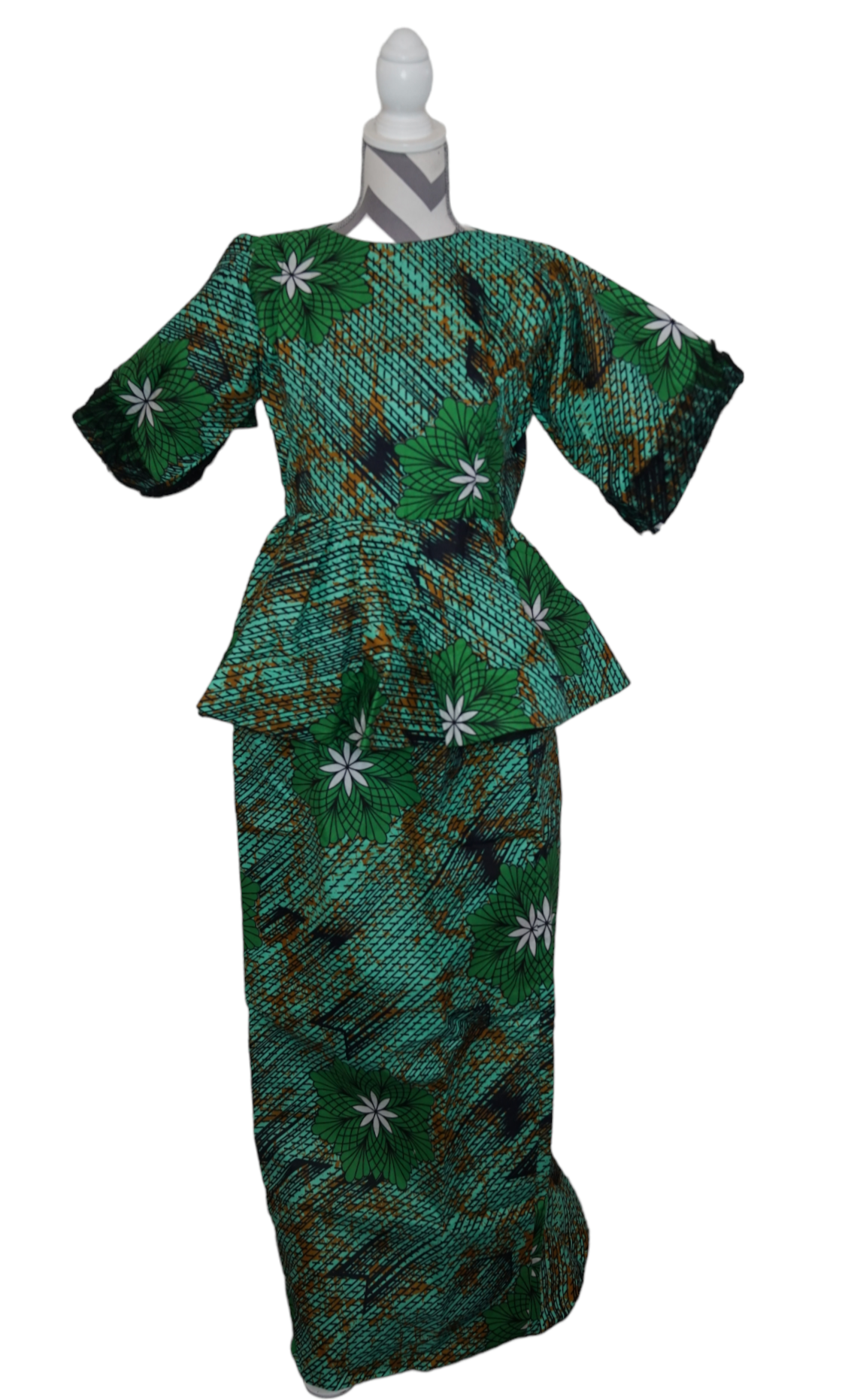 Green Peplum Dress Set